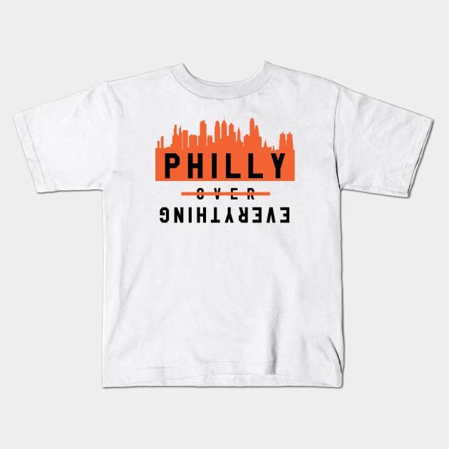 Philly over Everything - White/Orange Kids T-Shirt by KFig21